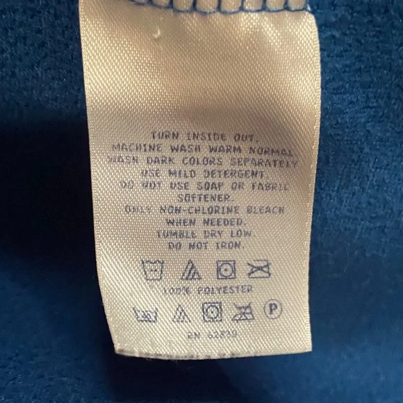 Lands' End Navy Hooded Kids BathRobe Size 8 - Picture 7 of 11